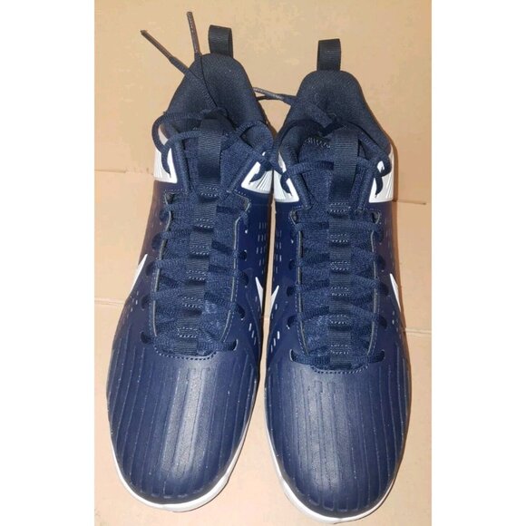 NIKE FORCE SAVAGE PRO CLEATS FOOTBALL BLUE WHITE MEN\'S SIZE 13 New